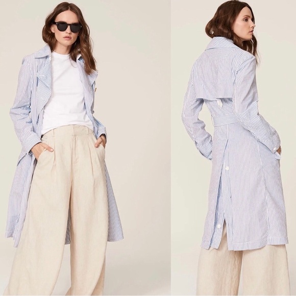 Rag & Bone Adriene Striped Trench Coat